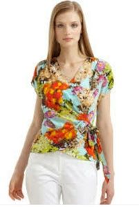 NWT Lafayette 148 New York Joanie Watercolor Silk